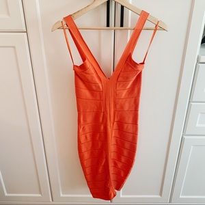 🍊FRENCH CONNECTION Orange Bandage Dress Size 4